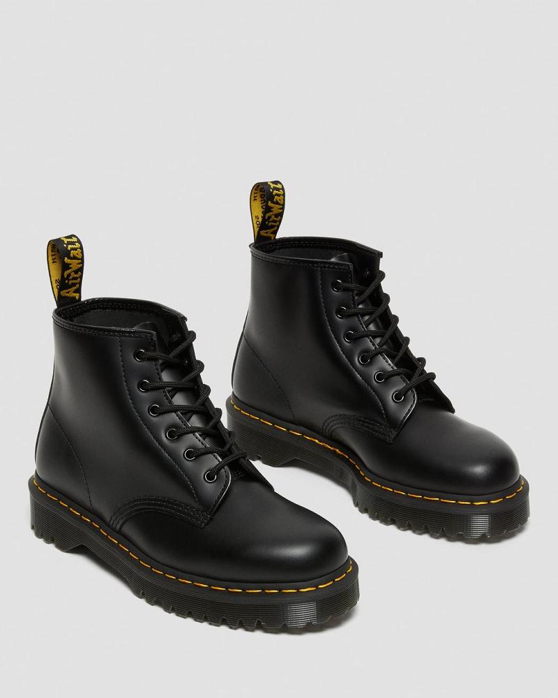 Dr Martens 101 Bex Smooth Lær Ankelstøvletter Herre Svarte | Norge 393PJJ